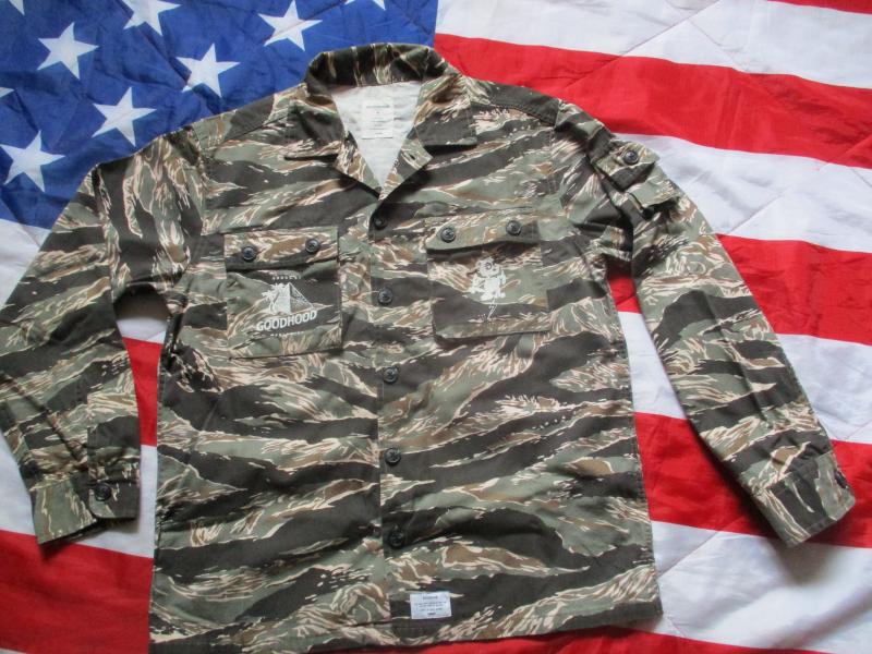 original GOODHOOD of LONDON TIGER STRIPE VIETNAM WAR advisory JUNGLE SHIRT m