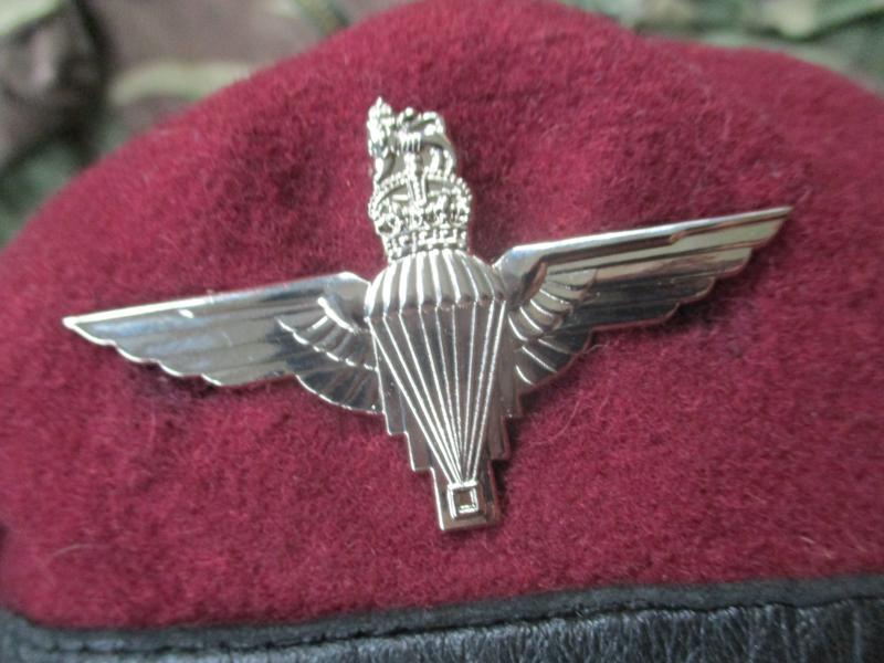 genuine PARACHUTE REGIMENT AIRBORNE MAROON BERET leather band SHAPED used 58cm M
