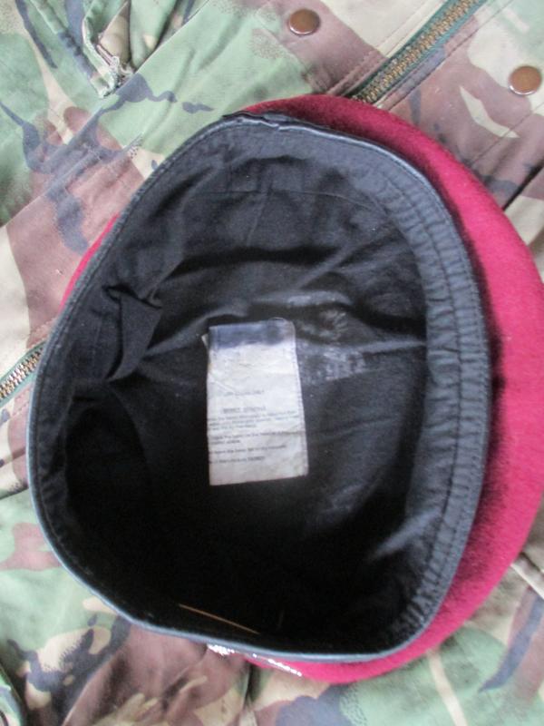 genuine PARACHUTE REGIMENT AIRBORNE MAROON BERET leather band SHAPED used 58cm M