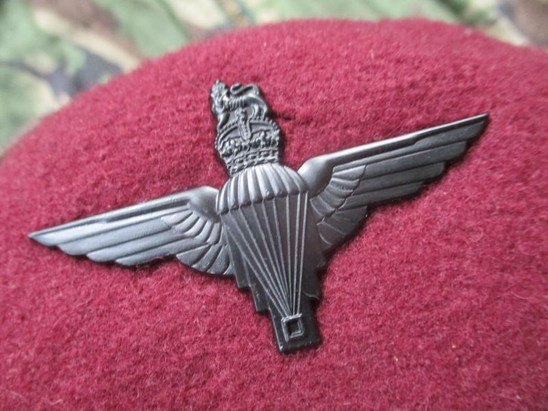 genuine PARACHUTE REGIMENT AIRBORNE MAROON BERET leather band SHAPED used SMALL