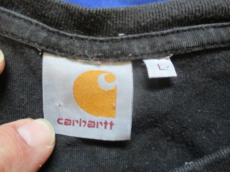 CARHARTT usa WW2 FROG SKIN - VIETNAM WAR DUCK HUNTER CAMO POCKET black T SHIRT large