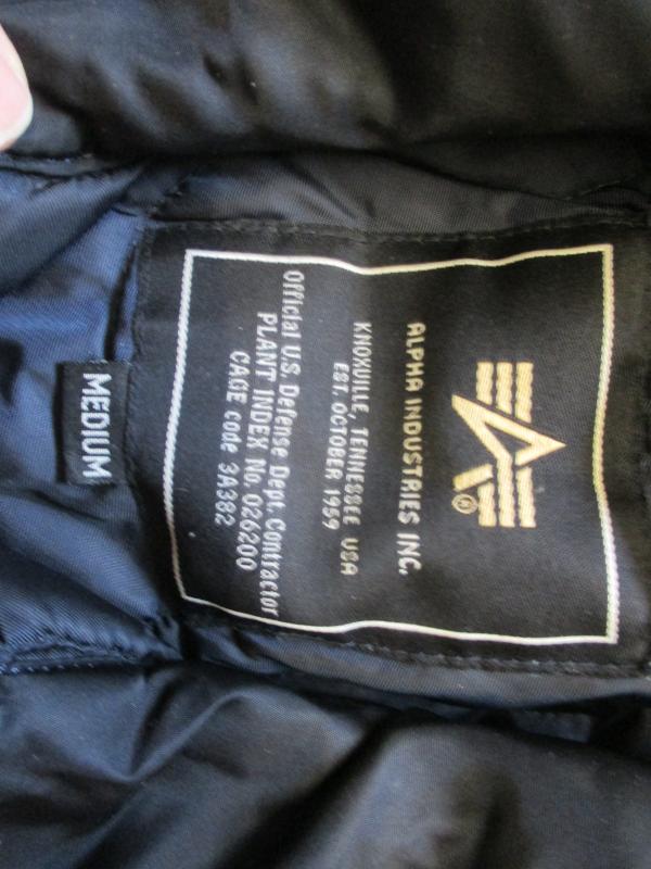 GENUINE ALPHA INDUSTRIES USAF USA CWU bomber pilot JACKET COAT top gun BLACK M