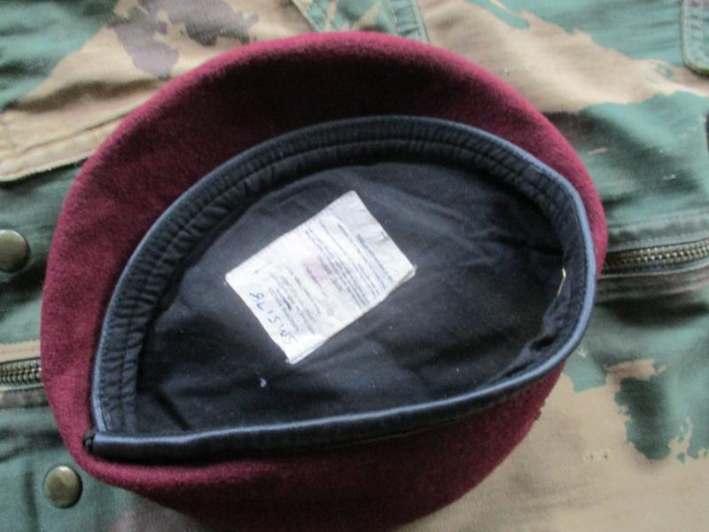 genuine PARACHUTE REGIMENT AIRBORNE MAROON BERET leather band SHAPED used 56cm M