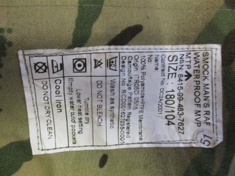 VERY RARE RAF MTP MULTICAM heavy weight MVP goretex waterproof SMOCK coat 180/104 LARGE to XL