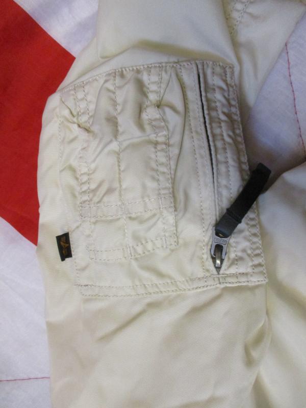 original ALPHA INDUSTRIES USA MA1 SUMMER Bomber pilot JACKET COAT white LARGE