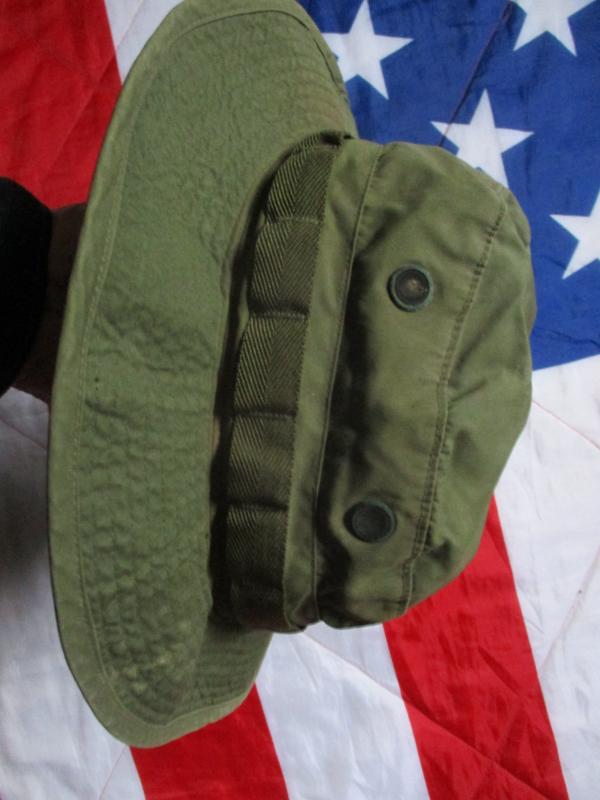 GENUINE US ARMY / USMC ISSUE VIETNAM WAR BOONIE JUNGLE HAT OG107 GREEN SIZE 7 MEDIUM