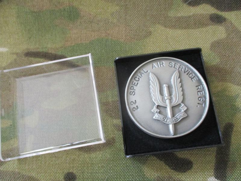 GENUINE BRITISH ARMY 22 SAS special air service CHALLENGE COIN & CASE new