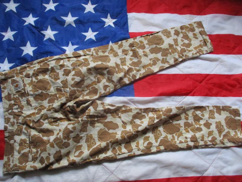 CARHARTT US ARMY VIETNAM DUCK HUNTER / USMC WW2 FROGSKIN BEACH SIDE camo SID PANT TROUSERS