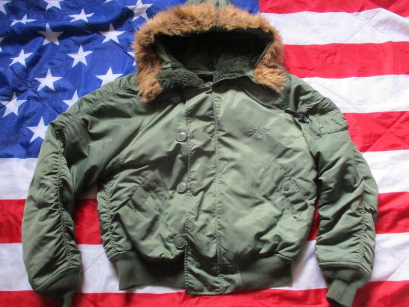 GENUINE ALPHA INDUSTRIES USAF USA N2B N-2B bomber pilot JACKET COAT GREEN LARGE