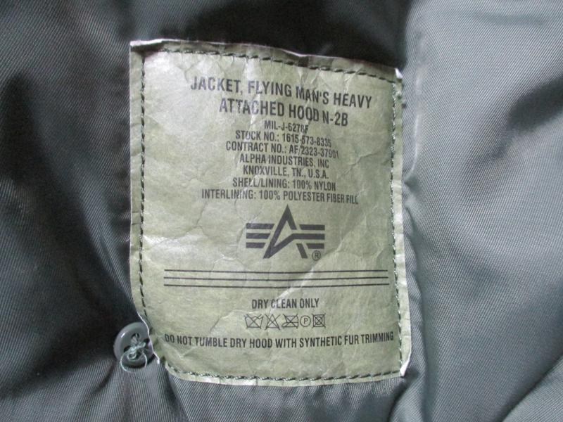 GENUINE ALPHA INDUSTRIES USAF USA N2B N-2B bomber pilot JACKET COAT GREEN LARGE