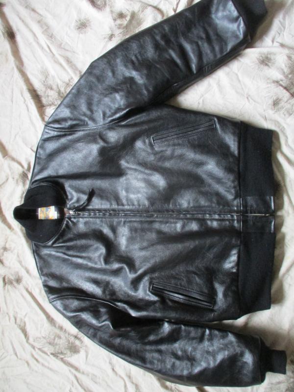 AERO LEATHER CO Scotland HORSEHIDE MA1 AVIATOR BOMBER STYLE JACKET COAT BLACK 46 L -XL