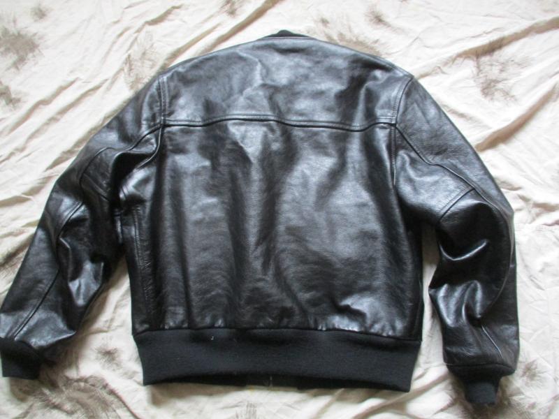 AERO LEATHER CO Scotland HORSEHIDE MA1 AVIATOR BOMBER STYLE JACKET COAT BLACK 46 L -XL