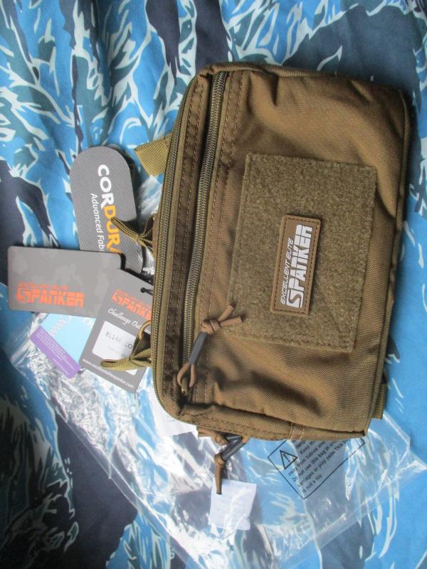 SPANKER ELITE MOLLE triple 5.56mm 3 mag & UTILITY COMMANDER POUCH coyote tan NEW