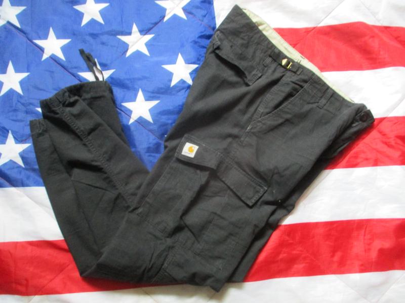 Real CARHARTT USA US BDU M65 aviation CARGO COMBAT TROUSERS black 34 X 32 / 36