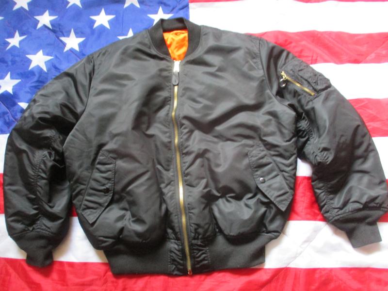 REAL ORIGINAL ALPHA INDUSTRIES USA MA1 MA 1 bomber pilot JACKET COAT black XXL