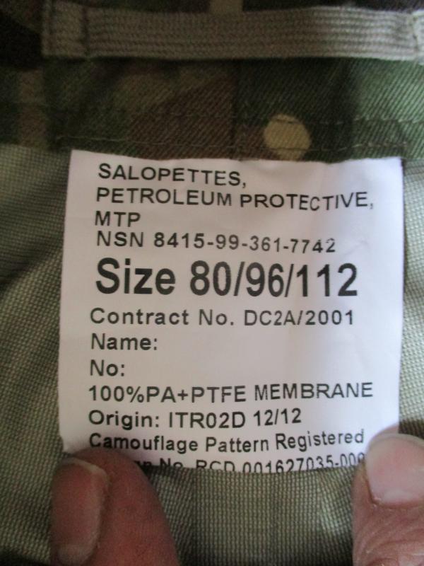 GENUINE BRITISH Army ISSUE MTP multicam WATERPROOF GORETEX salopettes TROUSERS new XL