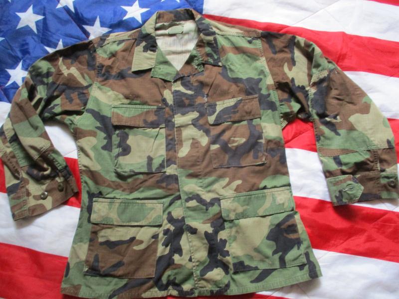 US ARMY ISSUE USA 1996 M81 WOODLAND camo camouflage BDU CARGO JACKET coat m - L