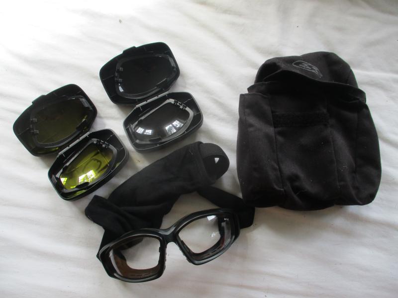 genuine original ESS V12 ADVANCER combat GOGGLES black & MOLLE CARRY CASE new
