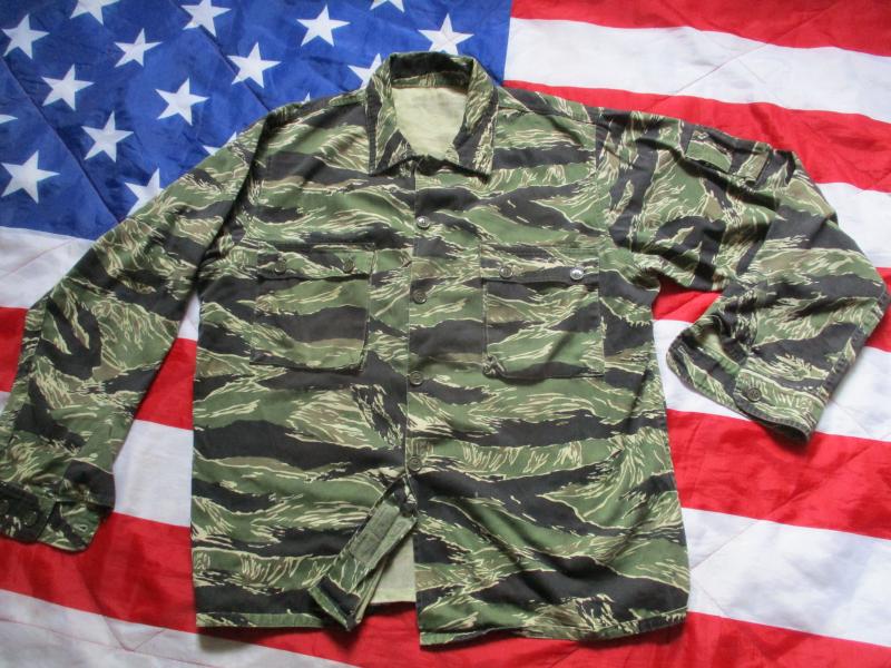 RARE 1987 real TIGER STRIPE PRODUCTS USA Vietnam War JWD CAMO COMBAT SHIRT xl