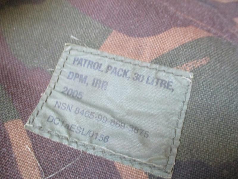 Genuine BRITISH ARMY ISSUE NI northern ireland PLCE DAY SACK PATROL PACK munro