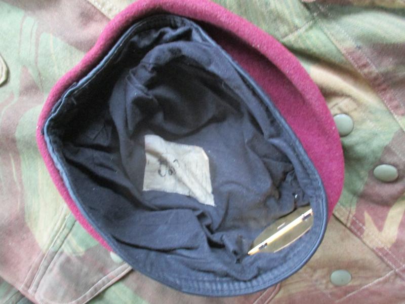 genuine PARACHUTE REGIMENT AIRBORNE MAROON BERET leather band SHAPED used 57cm M