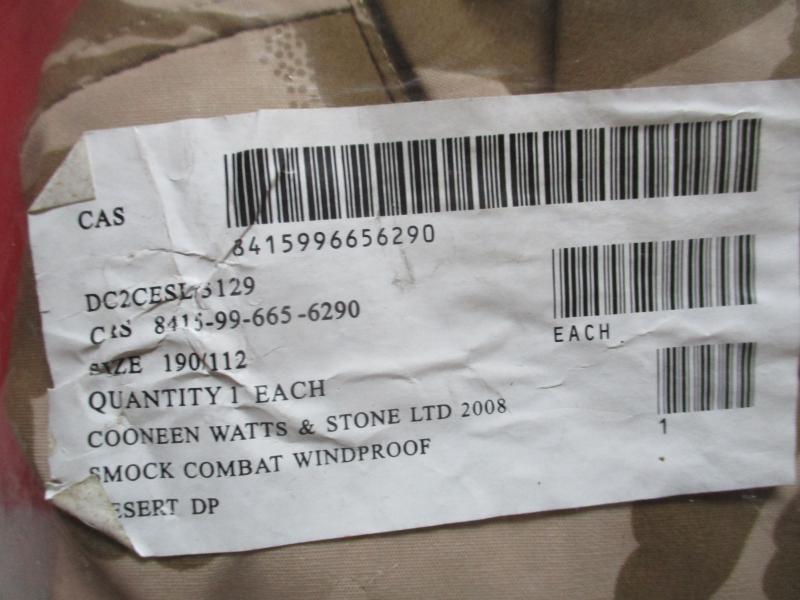 BRITISH ARMY ISSUE desert dpm DDPM soldier 95 CS95 windproof SMOCK 190/112 XL