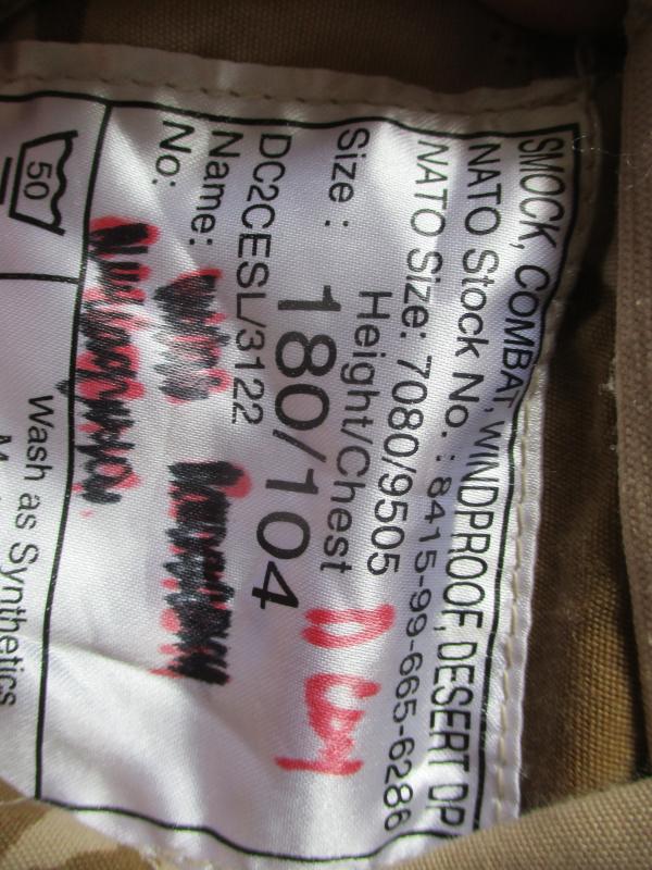 RARE 2 PARA CSM desert dpm DDPM soldier 95 sas windproof SMOCK 180/104 IRAQ / AFGANISTAN
