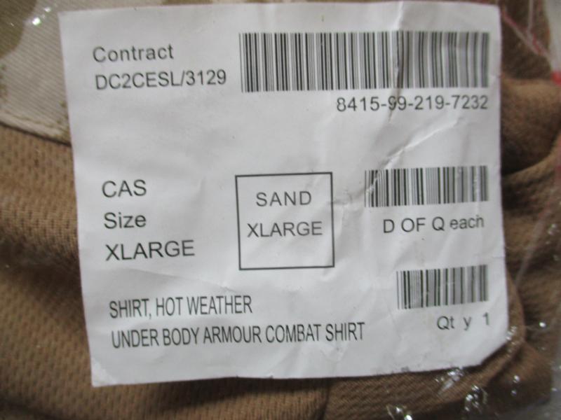 BRITISH ARMY ISSUE desert dpm ubac ubacs UNDER BODY ARMOUR COMBAT SHIRT new XL
