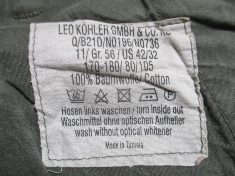 LEO KOHLER WEST GERMAN ARMY Bundeswehr MOLESKIN GREY combat cargo TROUSERS 40