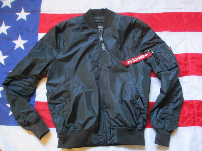 original ALPHA INDUSTRIES USA MA1 SUMMER Bomber pilot JACKET COAT navy blue LARGE