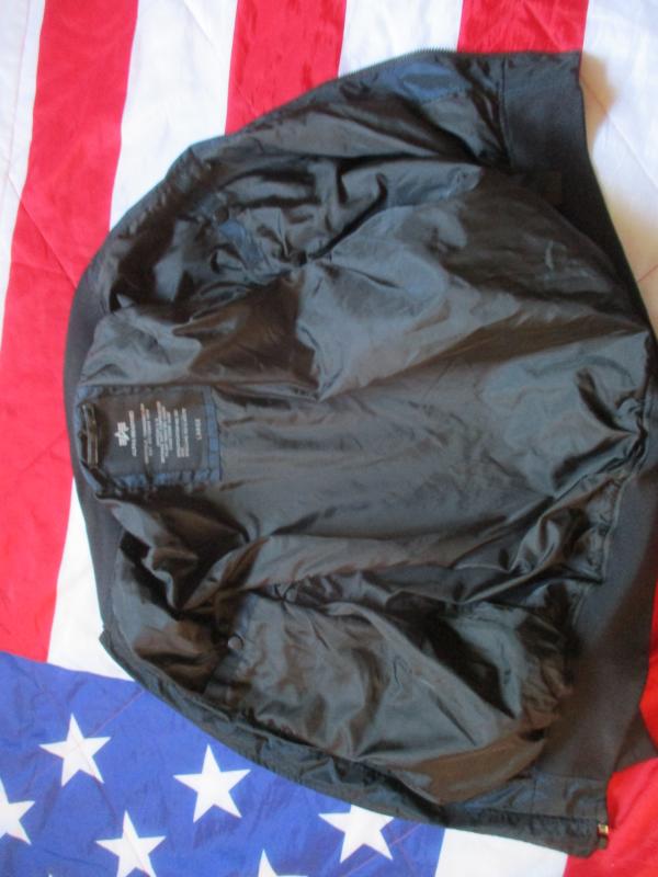 original ALPHA INDUSTRIES USA MA1 SUMMER Bomber pilot JACKET COAT navy blue LARGE