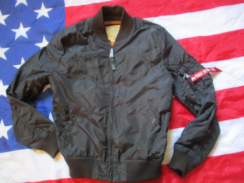 original ALPHA INDUSTRIES USA MA1 SUMMER Bomber pilot JACKET COAT black SMALL