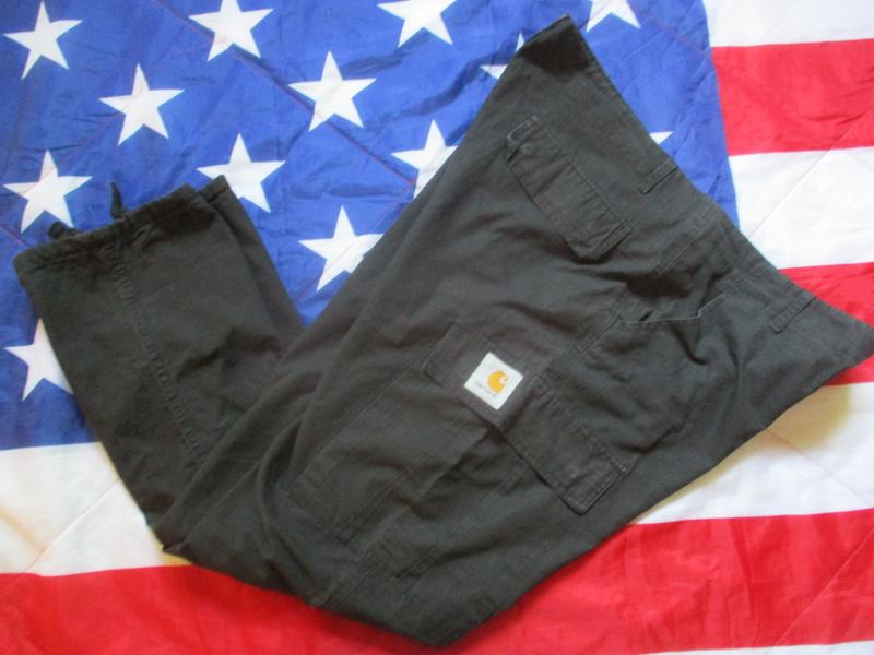 CARHARTT USA US BDU M65 aviation CARGO COMBAT TROUSERS black 38 w X 28.5 L