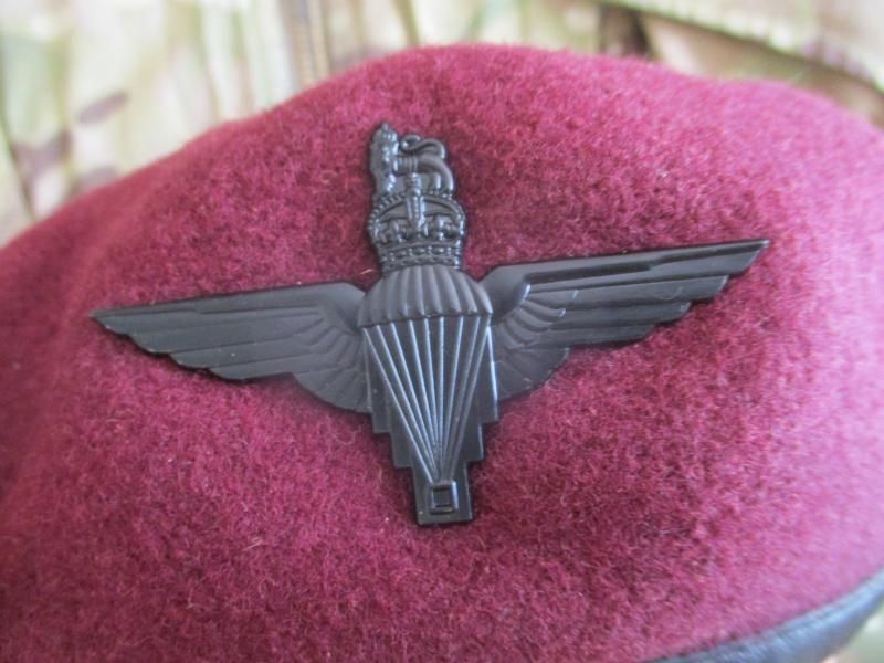 genuine issue PARACHUTE REGIMENT AIRBORNE MAROON BERET leather band para ally SHAPED
