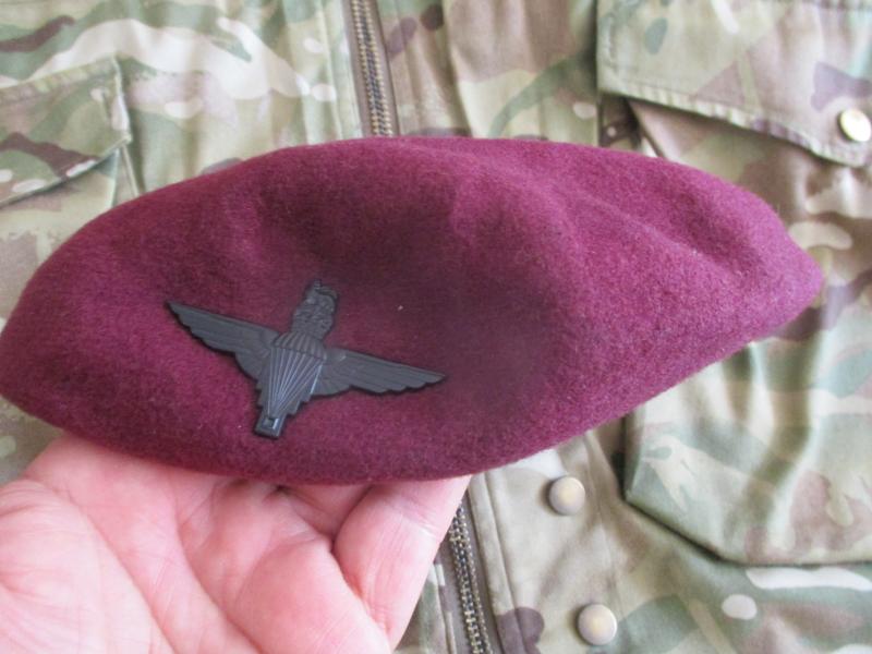 genuine issue PARACHUTE REGIMENT AIRBORNE MAROON BERET leather band para ally SHAPED