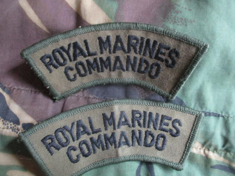 old skool ROYAL MARINES COMMANDO marine SHOULDER FLASH & DAGGER badge patch