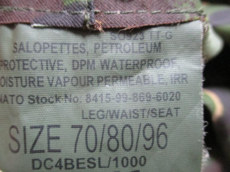 GEN British Army ISSUE dpm camo WATERPROOF GORETEX salopettes TROUSERS medium