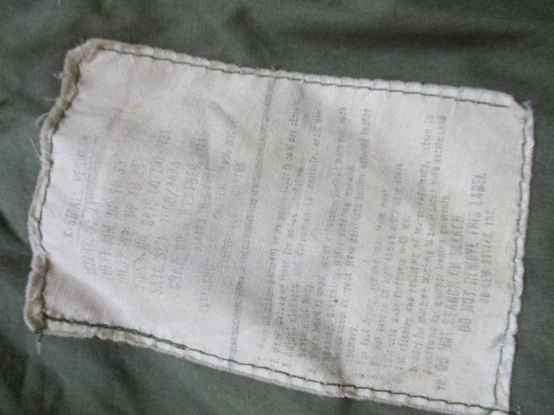 Genuine US ARMY ISSUE VIETNAM WAR OG 107 usa M65 COAT COMBAT jacket XS /R to Small SIZE