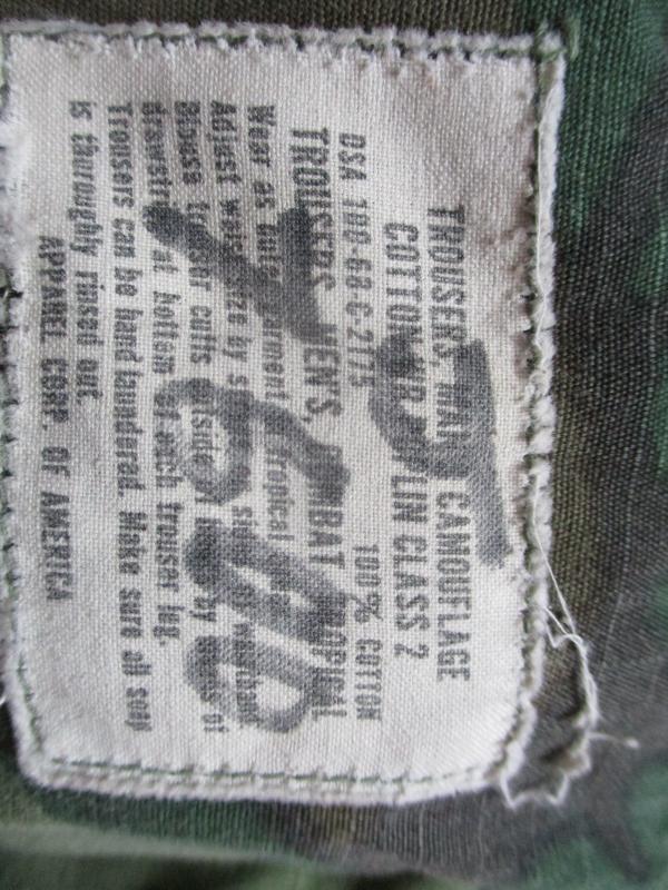 1968 US ARMY issue VIETNAM WAR erdl green slant pocket JUNGLE combat TROUSERS