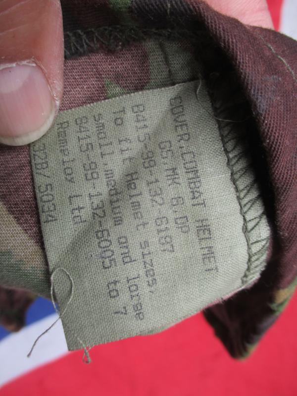 BRITiSH ARMY 1980's dpm MK6 MK6A MK7 HELMET COVER modified for para helmet