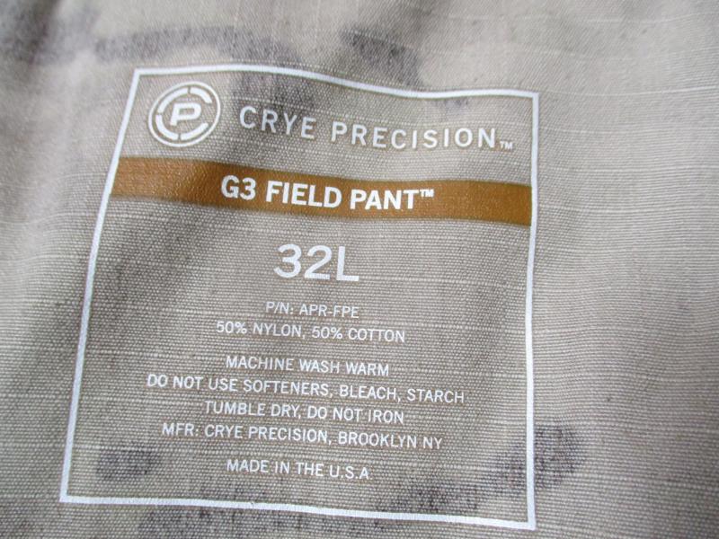 REAL G3 GEN III 3 CRYE PRECISION multicam FIELD combat PANT TROUSERS medium 32 L
