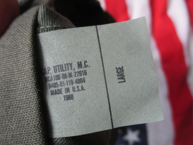 1988 USA made USMC US MARINE marines VIETNAM OG GREEN CAP HAT COVER large NEW