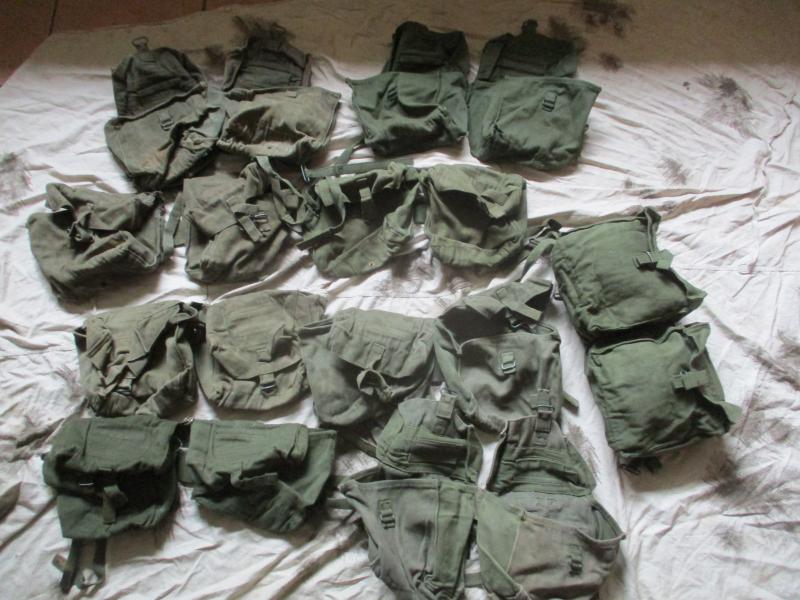 BRITISH ARMY ISSUE 58 PATTERN WEBBING kidney pouch set POUCH Falklands War era