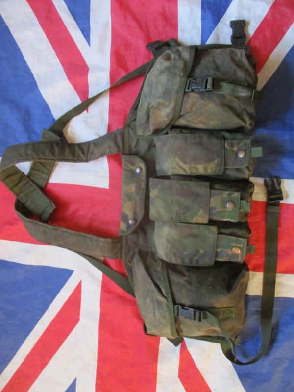 ORIGINAL old skool 90s HM SUPPLIES MADE IN ENGLAND dpm camo NI CHEST RIG WEBBING
