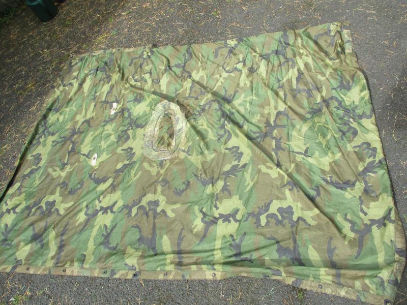 GENUINE USARMY ISSUE M81 WOODLAND CAMO PONCHO CAPE SHELTER no longer waterproof