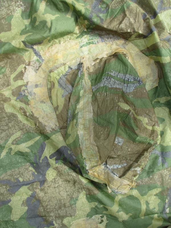 GENUINE USARMY ISSUE M81 WOODLAND CAMO PONCHO CAPE SHELTER no longer waterproof