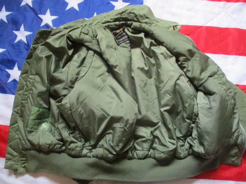 GENUINE ALPHA INDUSTRIES USAF USA B15 B-15 ma1 bomber pilot JACKET COAT GREEN XL