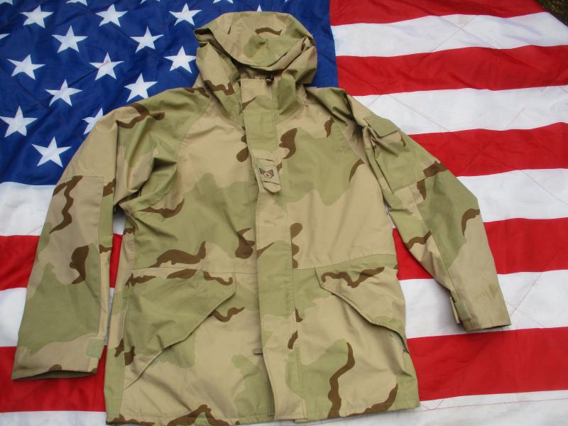 2005 US Army ISSUE ECWCS USA tri desert camo waterproof goretex PARKA COAT M /R to LARGE