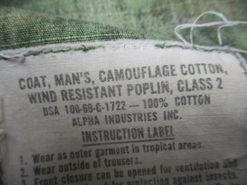 1969 VIETNAM WAR alpha industries US ARMY SLANT POCKET combat JACKET ERDL brown