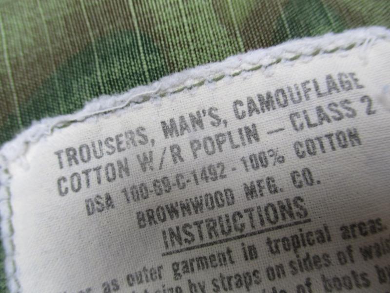 1969 US ARMY issue VIETNAM WAR erdl green slant pocket JUNGLE combat TROUSERS ms